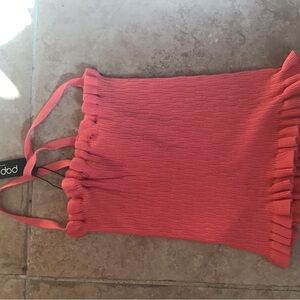 Papermoon Coral Ribbed Tank Top